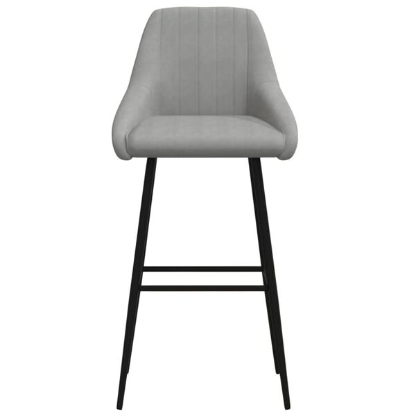 vidaXL Tabouret de bar Gris clair Velours
