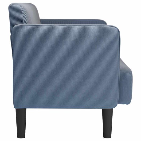 vidaXL Canap&eacute; causeuse bleu 109 cm tissu velours c&ocirc;tel&eacute;
