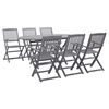 vidaXL Ensemble &agrave; manger de jardin 7 pcs Bois d'acacia massif Gris