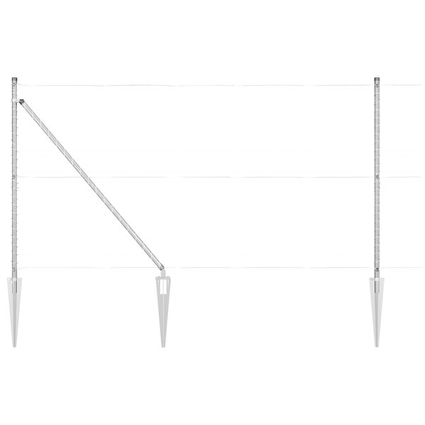 vidaXL Poteau de cl&ocirc;ture. 52 pcs Gris 3,2 x 3,2 x 185 cm