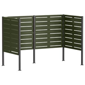 vidaXL &Eacute;cran pour poubelle 167 x 85 x 113 cm Acier Vert olive