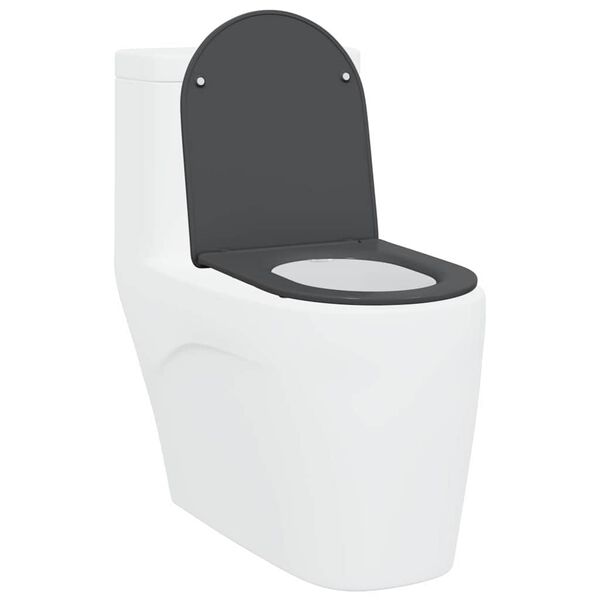 vidaXL Si&egrave;ge de toilette Anthracite 47 x 36 x 3,4 cm Duroplast