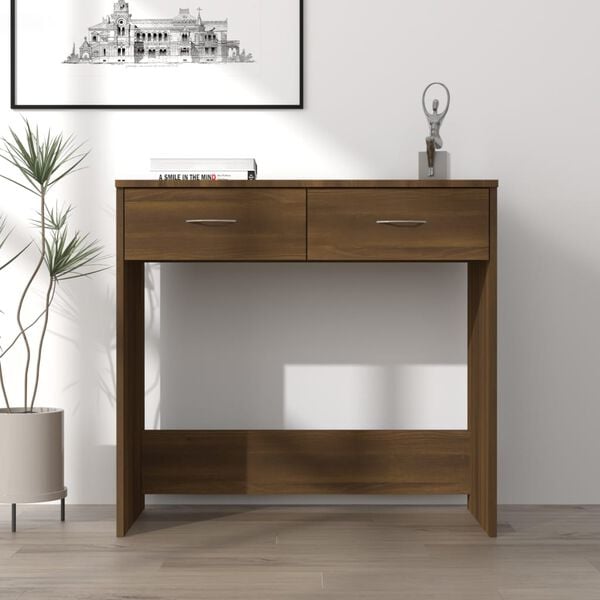 vidaXL Bureau ch&ecirc;ne marron 80x40x75 cm bois d'ing&eacute;nierie