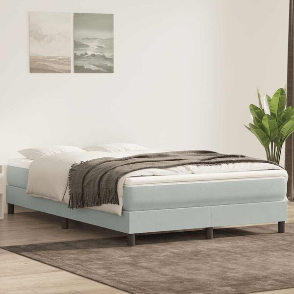 vidaXL Sommier &agrave; lattes de lit sans matelas gris clair 140x220cm