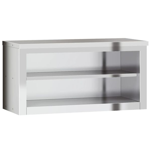 vidaXL Armoire murale de cuisine avec étagère acier inoxydable