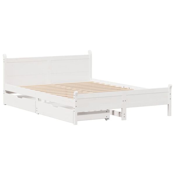 vidaXL Cadre de lit sans matelas blanc 120x200 cm bois de pin massif