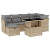 vidaXL Salon de jardin avec coussins 7 pcs beige r&eacute;sine tress&eacute;e