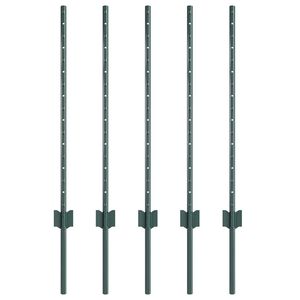 vidaXL Poteau de cl&ocirc;ture ench&acirc;ss&eacute; 5 pc Vert 120 cm
