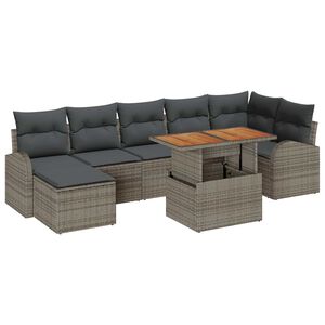 vidaXL Ensemble de canap&eacute; de jardin 8 pcs Gris Poly rotin