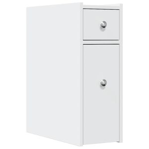 vidaXL Armoire de salle de bain &eacute;troite avec roulettes blanc