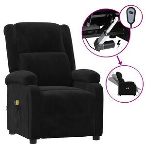 vidaXL Fauteuil &eacute;lectrique de massage Noir Velours