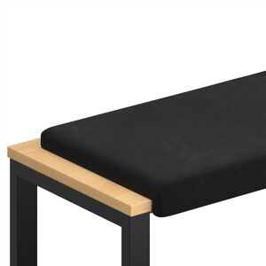 vidaXL Coussin de banc Velours Noir Profondeur 35 cm