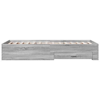 vidaXL Cadre de lit et tiroirs sonoma gris 90x190 cm bois d'ingénierie