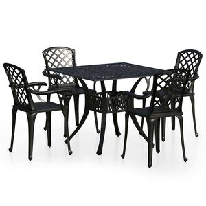 vidaXL Ensemble de bistro 5 pcs Aluminium coul&eacute; Noir