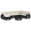 vidaXL Ensemble de canap&eacute; de jardin 9 pc Noir et blanc cr&egrave;me polyrotin