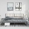 vidaXL Cadre de lit m&eacute;tal sans matelas avec t&ecirc;te de lit noir 193x203cm