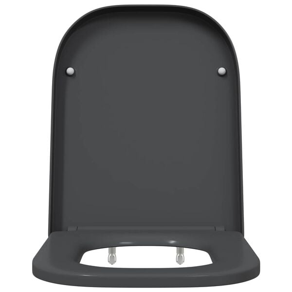 vidaXL Si&egrave;ge de toilette Anthracite 44,5 x 35 x 3,6 cm Duroplast