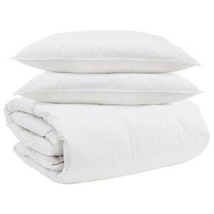 vidaXL Ensemble de Duvet avec oreiller 3 pcs Blanc Plume de canard