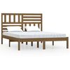 vidaXL Cadre de lit sans matelas marron miel 150x200cm bois pin massif