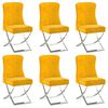 vidaXL Chaises &agrave; manger lot de 6 Jaune moutarde Velours