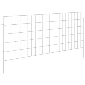 vidaXL Cl&ocirc;ture de jardin avec piquets 24 pcs 115 x 50 cm Mesh Argent&eacute;