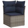 vidaXL Salon de jardin 7 pcs avec coussins gris r&eacute;sine tress&eacute;e