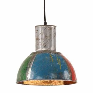 vidaXL Lampe suspendue industrielle 25 W Multicolore Ronde 28,5 cm E27