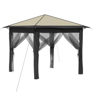 vidaXL Abri de jardin avec 4 parois 2,6 x 2,6 m Cr&egrave;me et Anthracite