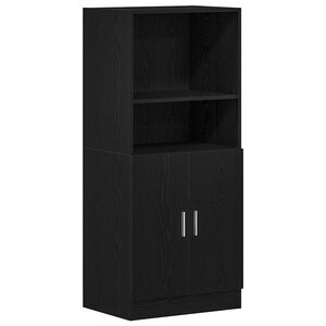 vidaXL Armoire de cuisine noir 57x41,5x131,5 cm bois d'ing&eacute;nierie