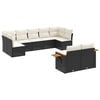 vidaXL Salon de jardin 9 pcs avec coussins noir r&eacute;sine tress&eacute;e