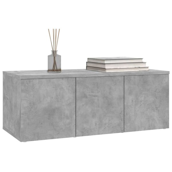 vidaXL Meuble TV Gris béton 80x34x30 cm Bois d'ingénierie