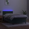 vidaXL Sommier &agrave; lattes de lit avec matelas et LED Vert fonc&eacute; 90x200cm