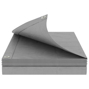 vidaXL B&acirc;che avec &oelig;illets Gris clair 6 x 10 m 180 gsm PE