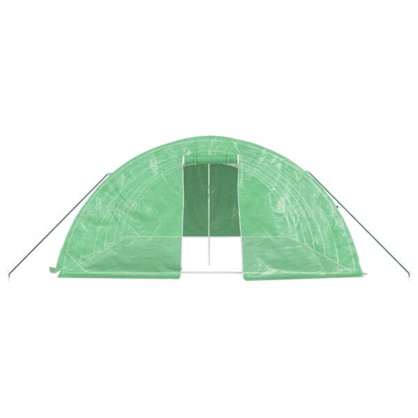 vidaXL Serre avec cadre en acier vert 30 m&sup2; 6x5x2,3 m