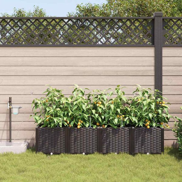 vidaXL Cache-pot de jardin 4 pcs Marron Acier