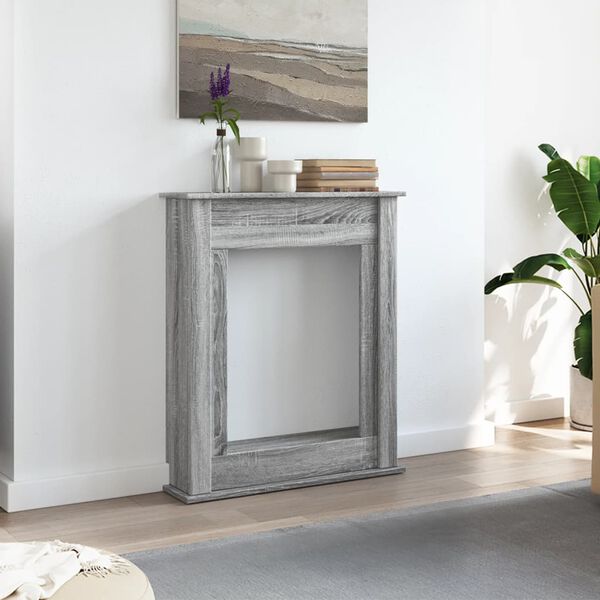 VidaXL Cadre de cheminée sonoma gris 75x20x87,5 cm bois d'ingénierie