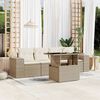 vidaXL Salon de jardin avec coussins 5 pcs beige r&eacute;sine tress&eacute;e
