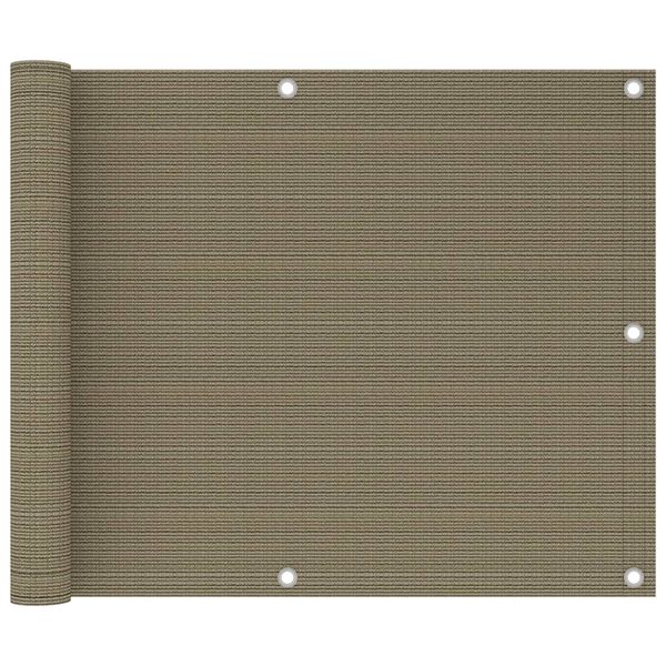 vidaXL Écran de balcon Taupe 75x300 cm PEHD