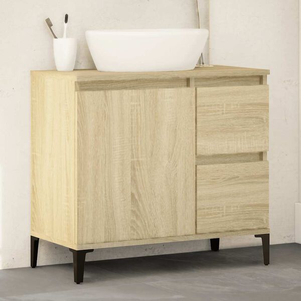 vidaXL Armoire salle de bain ch&ecirc;ne sonoma 65x33x60 cm
