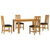 vidaXL Ensemble de salle &agrave; manger 5 pc Noir Bois de ch&ecirc;ne massif