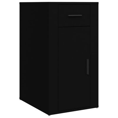vidaXL Bureau avec armoire noir bois d'ingénierie