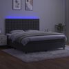vidaXL Sommier &agrave; lattes de lit matelas et LED Gris fonc&eacute; 180x200 cm