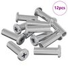 vidaXL Ecrou de verrouillage 12 pc Argent&eacute; M6 x 25 mm Acier