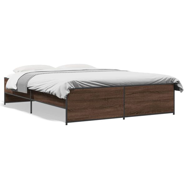 vidaXL Cadre de lit sans matelas ch&ecirc;ne marron 160x200 cm