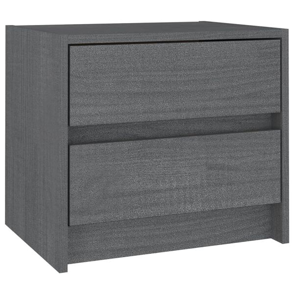 vidaXL Table de chevet Gris 40x30,5x35,5 cm Bois de pin solide