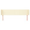vidaXL T&ecirc;te de lit avec oreilles Cr&egrave;me 203x23x78/88 cm Similicuir