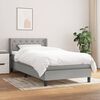 vidaXL Sommier &agrave; lattes de lit avec matelas Gris clair 80x200 cm Tissu