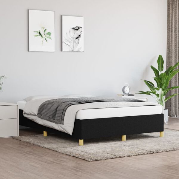 vidaXL Cadre de lit sans matelas noir 140x200 cm tissu