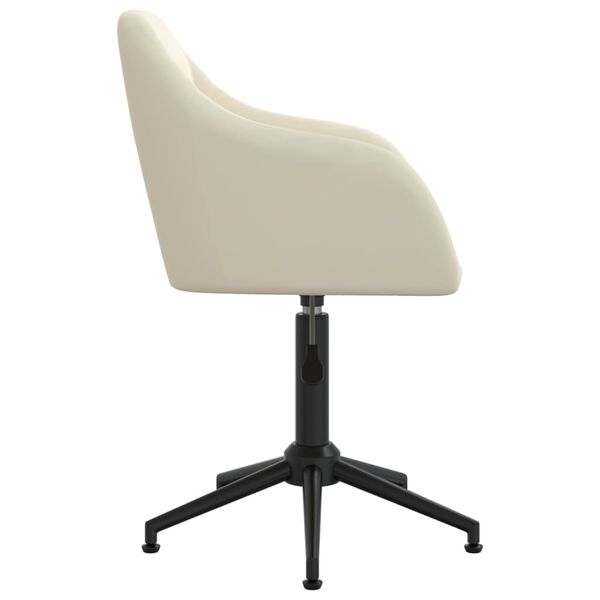 vidaXL Chaises pivotantes &agrave; manger lot de 6 cr&egrave;me velours