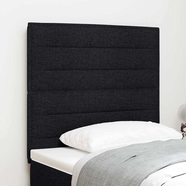 vidaXL T&ecirc;te de lit avec t&ecirc;te de lit Noir 90 cm Cuir synth&eacute;tique